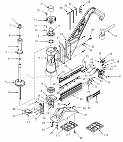 Part Location Diagram of SX140800AV Campbell Hausfeld Piston Assembly